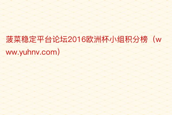 菠菜稳定平台论坛2016欧洲杯小组积分榜（www.yuhnv.com）